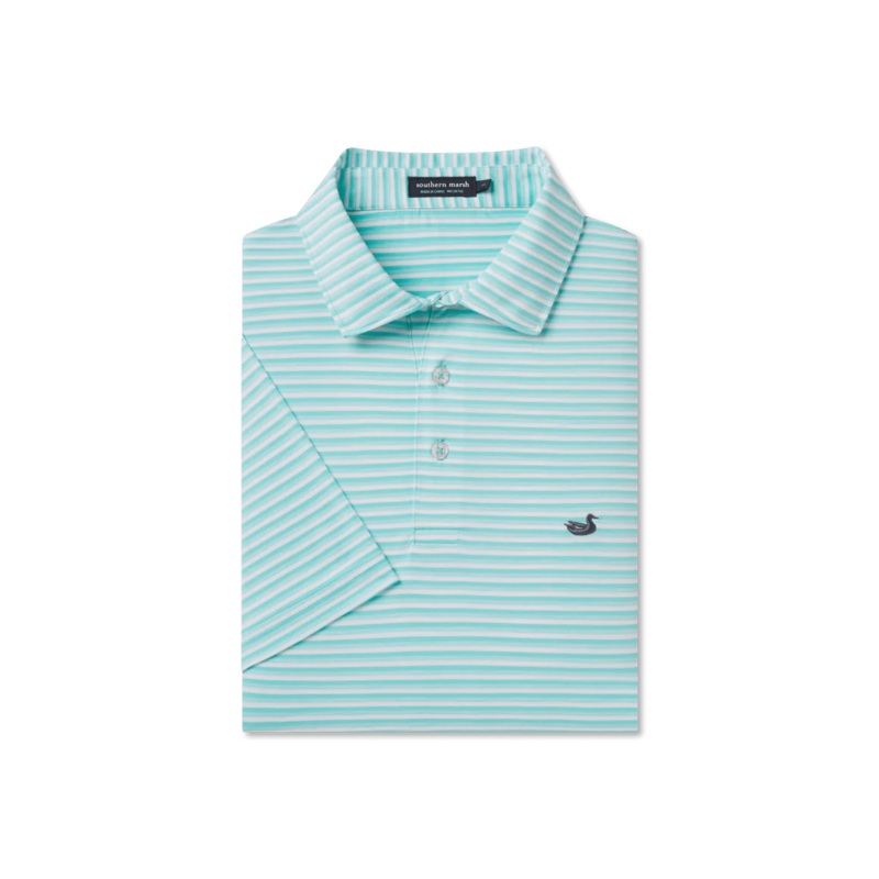 Southern Marsh Bermuda Performance Polo Domingo Stripe – Men’s