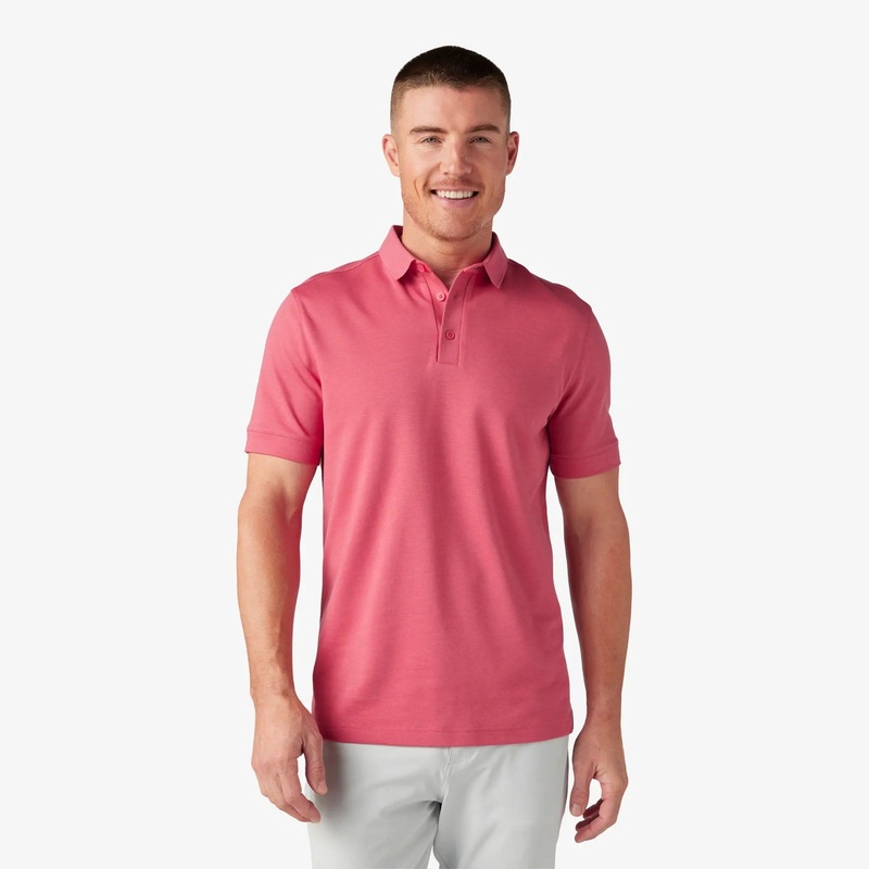 Mizzen + Main Kent Shortsleeve Polo in Red Clay Solid  – Men’s