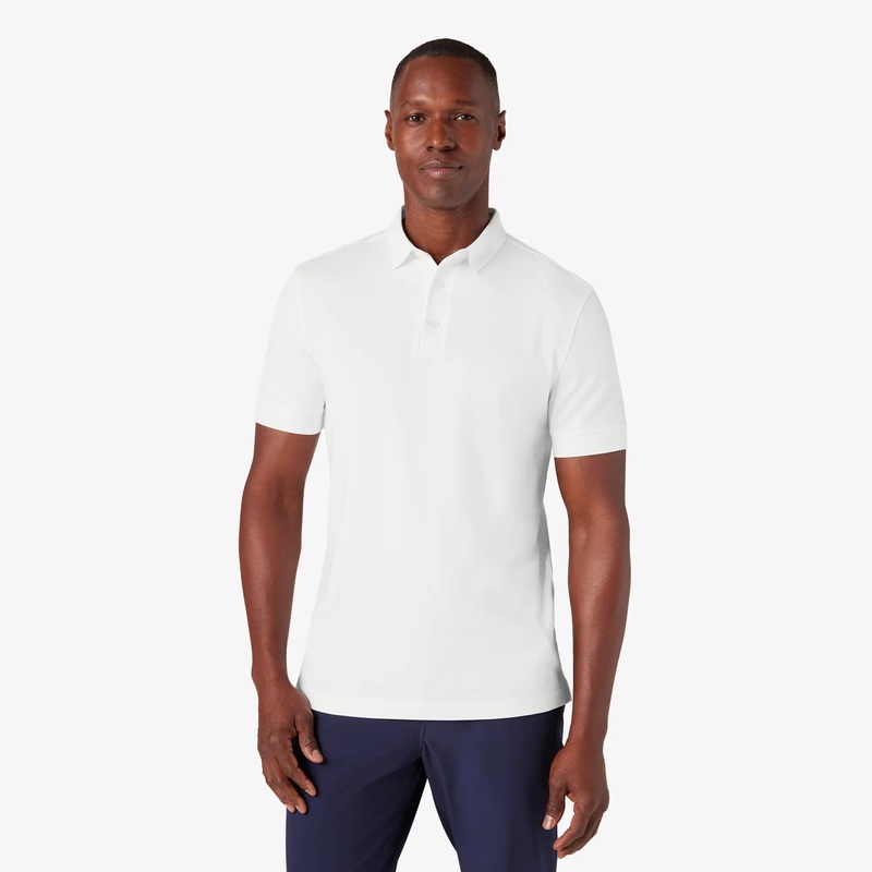 Mizzen + Main Kent Shortsleeve Polo in White Solid – Men’s