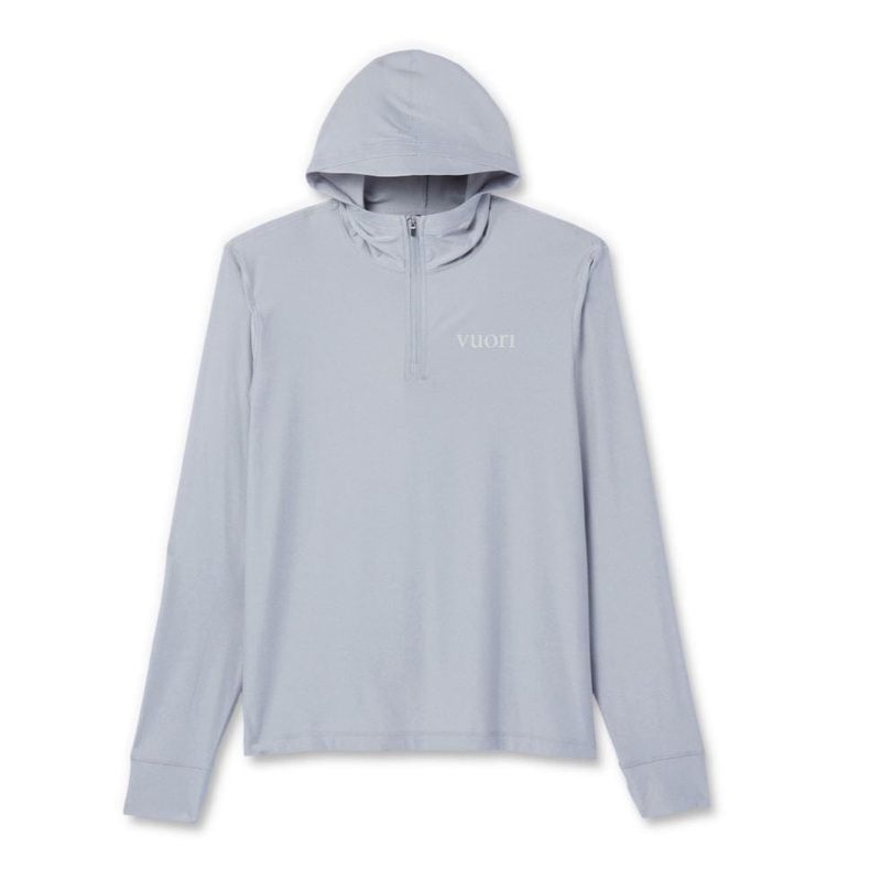 Vuori Men’s Uluwatu Upf Hoodie in Platinum Heather